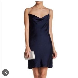 Bardot navy mini slip dress